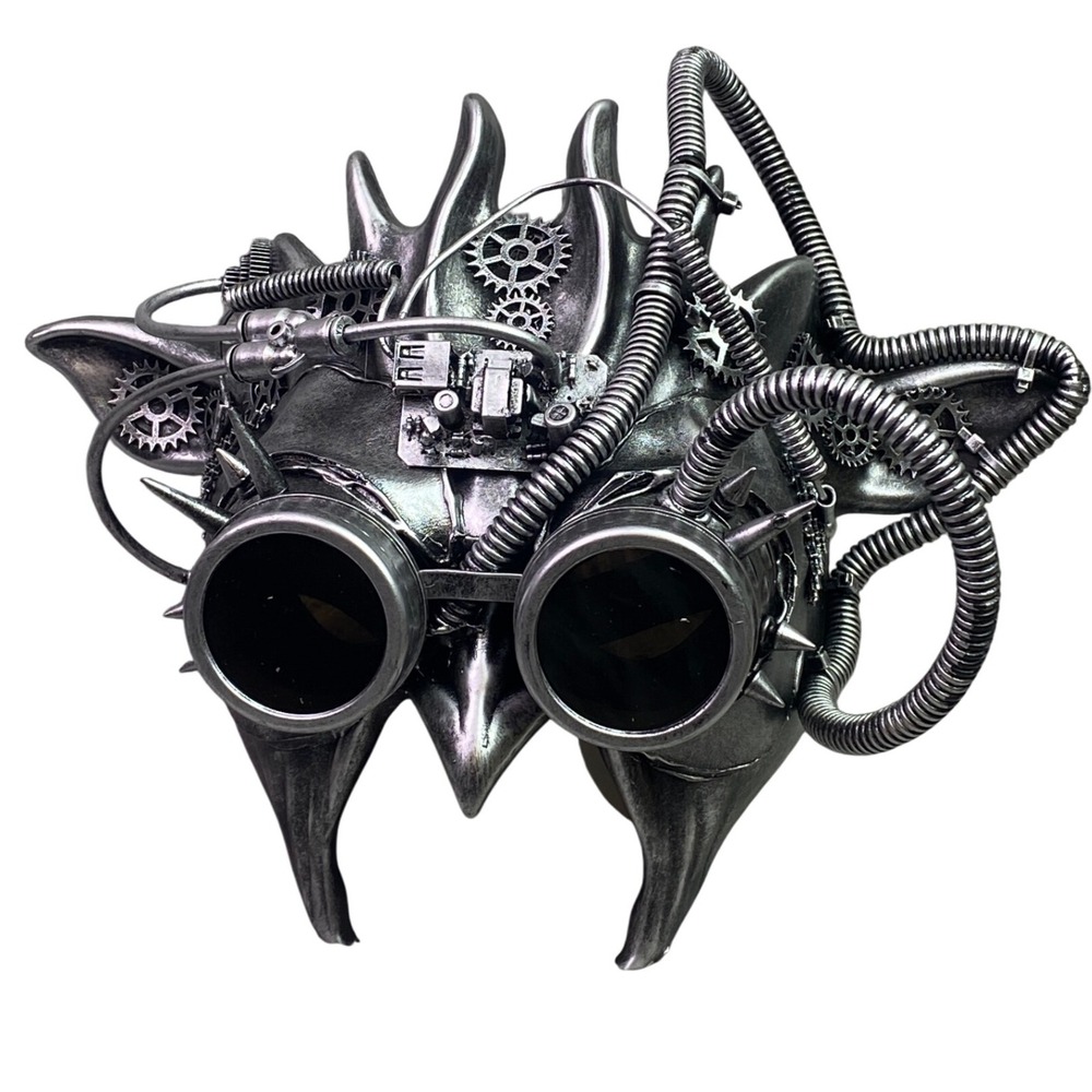Steampunk Mask‎ Cosplay Goggles Horns Gears Spikes Futuristic Cyberpunk Prop
